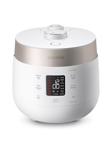 CUCKOO CRP-ST0609FW 6-Cup (Uncooked) / 12-Cup (Cooked) Twin Pressure Rice Cooker & Warmer with Nonstick Inner Pot, 16 Menu Options, 3 Voice Guide, Auto Clean (White)