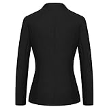 MODFUL Women's Business Pant Suit Set 2 Piece Slim Fit Blazer Jacket One Button Buckle Closure Lady Work Suit for Office (Black, Large)