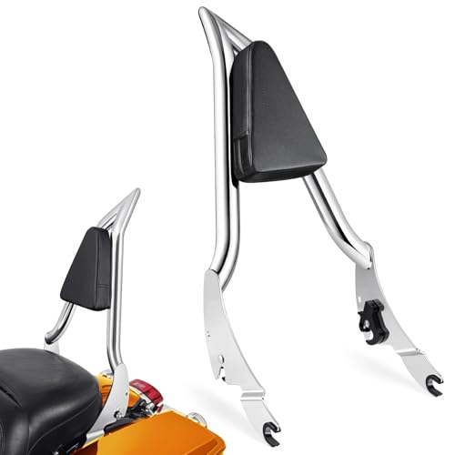 PBYMT Detachable Sissy Bar Passenger Backrest, Touring Quick Release Sissy Bar Backrest, 28inch Chrome Sissy Bar Fit for Harley Touring Street Glide Road King Road Glide Electra Glide 2009-2024