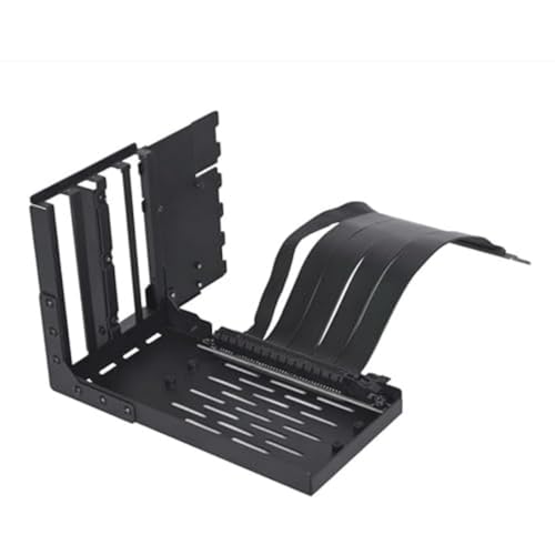 Lian Li Accessory Universal 4-Slots Vertical GPU Card Holder Kit Black, Premium Gen 4 Riser Cable PCI-E 4.0 x16-200mm, PCIe 3.0 Compatible, Compatible with E-ATX,ATX Case (VG4-4-V2X)
