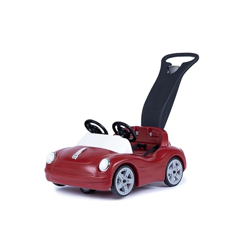Step2 Side-by-Side Push Around Roadster, Kids Push Car, 2 Seat Ride On Car, Seat Belts & Horn, for Toddlers 1.5-4 Years Old, Red