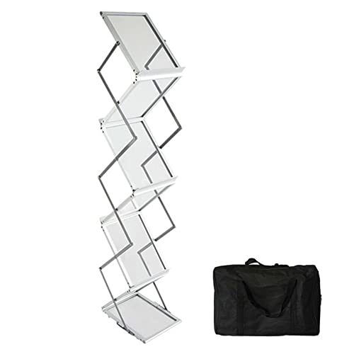 Revistero Revistero Portatil para Almacenamiento de Revistas, Estante Plegable para Folletos/Archivos de aleación de Aluminio Soporte de exhibición de Doble Cara