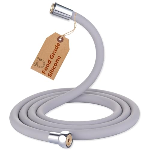Ultra-Soft Silicone Shower Hose Replacement, 79 Inch Extra Long HandHeld Hose with Brass Insert and Nut, Anti-Kink Designed