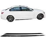 IKON MOTORSPORTS, Side Skirts Compatible With 2019-2023 BMW G20 3 Series M-Sport Bumper, M-Performance Rocker Panel Side Skirt Extension Lip Spoiler 2PC Set ABS Gloss Black