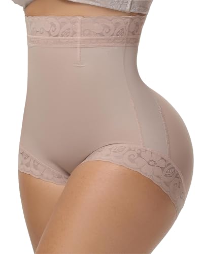 SHAPSHE Body Shapers Panty Faja Colombianos Butt Lifter Shorts Flat Tummy Shapewear Tummy Control Plus Size Faja Lower Stomach Shapewear Faja for Dress Columbian Fajas for Women Tan