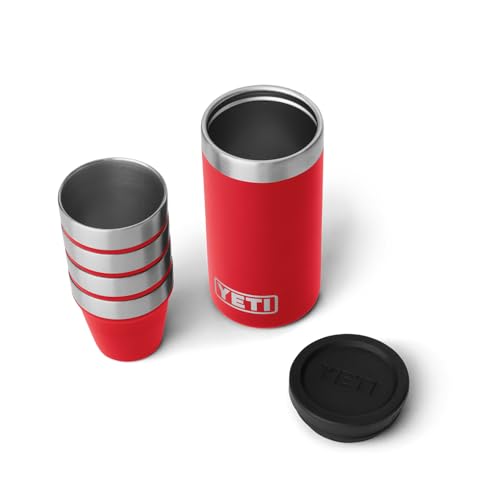 YETI Shot Glasses with Carrying Case, Set of 4, Rescue Red