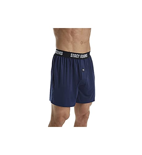 Stacy Adams Men's Big and Tall Boxer Short, Navy, 3XL