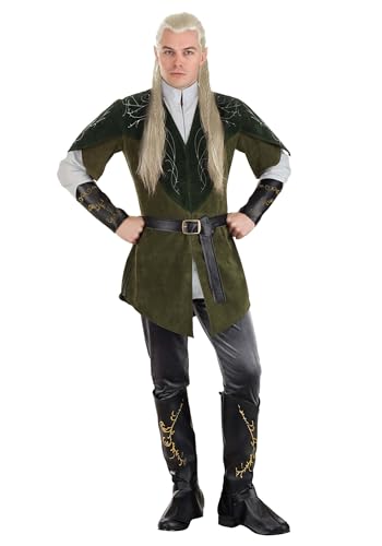 Fun Costumes Lord of The Rings Adult Legolas Costume for Men, Caped Medieval Warrior Halloween Outfit, LOTR Character Cosplay, Green (Large)