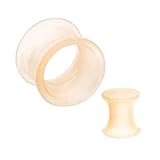 Pierced Owl Pale Peach Flesh Tone Thick Wall Double Flared Silicone Ear Tunnel Plugs Gauges, Sold As Pair (6mm (2GA))