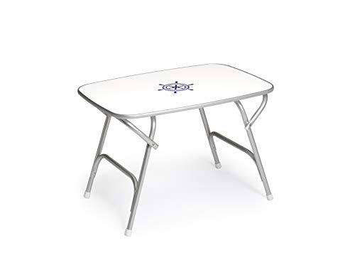 FORMA MARINE Boat Table Folding Rounded 34.65" x 23.6" x 24,02" Height Marine Aluminum Yacht Deck Furniture M450