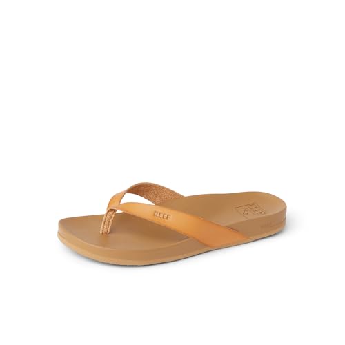 REEF Cushion Court Womens Flip Flop, Molded Cushion Footbed, Arch Support, Natural, 8