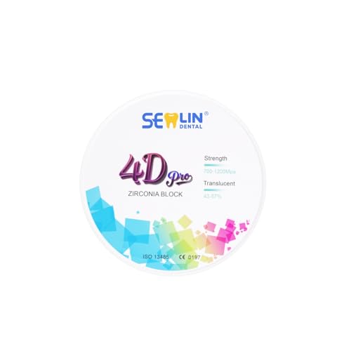 SENLIN DENTAL 4D Pro Multilayer Zirconia Blocks, High Translucent Zirconia Disc (Color: A1, A2, A3), 3 Sizes Zirconia Disc Disk Block for CAD CAM Dental Materials Dental Laboratory (A2, 98mm x 18mm)