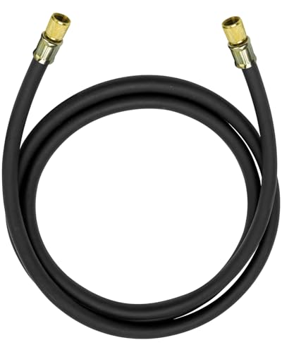 HV1 3/8 Inch Vacuum Hose 3/8" x 3/8" Fittings Fit for Refrigerant R410a R134a R407C R502 R22 and More, Vacuum Refrigerant Hose Working Pressure 800PSI Burst Pressure 4000PSI 5 Feet Black