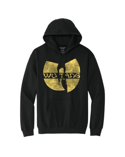Wu-Tang Clan Distressed Logo Hoodie (US, Alpha, X-Large, Regular, Regular, Black)