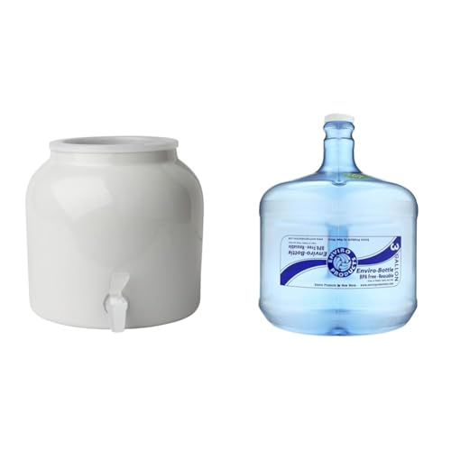 New Wave Enviro 2.5 Gallon Porcelain Water Dispenser and 3 Gallon BPA Free Tritan Round Bottle