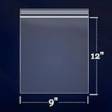 iMailer - 500 Count - 9" x 12" Zip Bags - Clear Reclosable Zip Plastic Poly Bags with Resealable Lock Seal Zipper for Art Prints, A4, Letter Sized Documents, Clothing