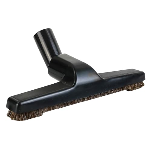 Selgo Upgraded Vacuum Floor Brush for Universal Vacuum Cleaners with 1 ¼ inch (1.25'') (32mm) Inner Diameter with Horse Hair Soft Bristles 10” Wide Black