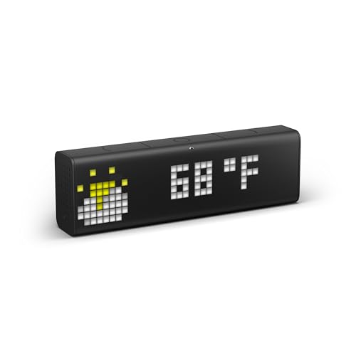 LaMetric TIME Wi-Fi Clock for Smart Home - Social Media Counter - Cinema Lightbox - Digital Alarm Clock with Weather - Retro Pixel Art Bluetooth Speaker with 37x8 LED Display