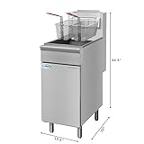 KoolMore 50 lb. Floor Standing Natural Gas Commercial Deep Fryer with 120,000 BTU in Stainless-Steel, ETL Listed (KM-FDF50-NG)