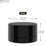 (200 Pack) 9ml Thick Black Glass Jars with Black Child Resistant Lids - UV Resistant - Storage for Oil, Wax, Lip Balm, Cosmetics - Child Proof Container