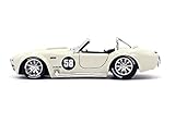 Jada Toys Bigtime Muscle 1:24 1965 Shelby Cobra 427 S/C Die-cast Car White, Toys for Kids and Adults