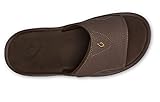 OLUKAI Nalu Men's Slide Sandals, Water Resistant & Quick-Dry Beach Shoes, Fully Adjustable Strap & Comfort Fit, Wet Grip Rubber Soles, Dk Java/Dk Java, 12