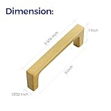 Ravinte 20 Pack Solid 3 Inch Kitchen Square Cabinet Handles Brushed Brass Cabinet Pulls Drawer Pulls Kitchen Cabinet Hardware Kitchen Handles