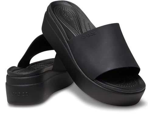 Crocs Women's Brooklyn Platform Slides Sandal, Black, Numeric_7