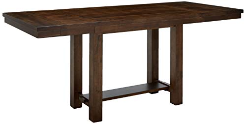 Signature Design by Ashley Moriville Rustic Farmhouse 36" Counter Height Dining Extension Table, Brown