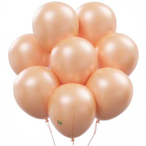 AFTERLOON® Biodegradable Balloons Pearlized Peach 12 Inch 100 Pack, Pearlescent Thickened Extra Strong Latex Helium Float, for Baby Shower Gender Reveal Garland Arch Wedding Birthday Party Decorations
