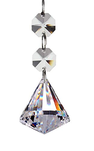Fushing 20Pcs Crystal Chandelier Prisms Pendants Balls Suncatchers Crystal Garland Beads (30mm, Clear)