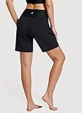 BALEAF Swim Shorts Women Long 7" High Waisted Quick Dry Board Shorts Knee Length Bathing Suit Bottoms with Pockets Black L