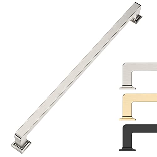 9BUILD 6 Pack 12.6 Inch Cabinet Handles Brushed Satin Nickel Cabinet Pulls Long Kitchen Cabinet Handles Cabinet Hardware Wardrobe Pulls Kitchen Handles for Cabinets Cupboard Handles