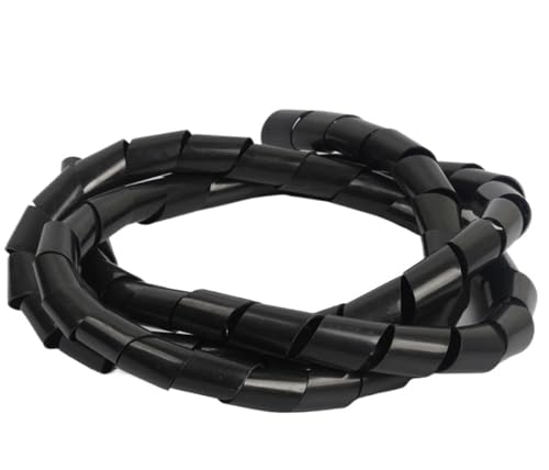 Spiral Protector Wire Line Winder Protection Spiral Cable Protector Winding Cable Winder Management Sleeve Hose Cord Tube Wrap Organizer Wraps Cable(Dia 25mm-Length 2 Meter Black)