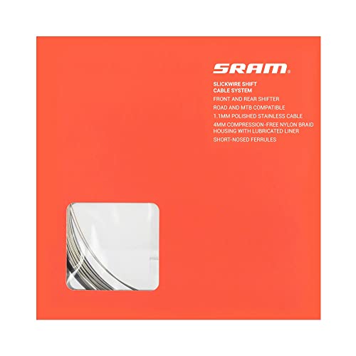 SRAM SlickWire Shift Cable and Housing Kit - Road/MTB, 4mm, Nylon Braided, Black