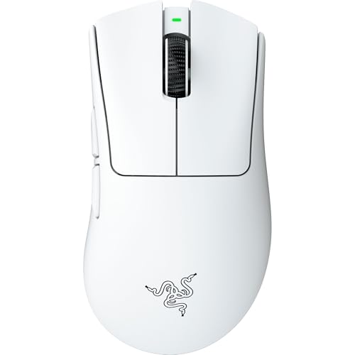 Razer DeathAdder V4 Pro Wireless Gaming Mouse: 57g Lightweight - HyperSpeed Wireless Gen-2 - Scroll Wheel, Focus Pro 45K Sensor, Switches Gen-4 (All Optical) - Up to 150 Hr Battery - White
