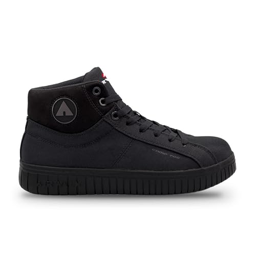 Airwalk Deuce Composite Toe Shoes for Men - Lightweight Work Safety Sneakers - Non-Slip, Electrical Hazard Resistant, Black/Black, 10 Medium