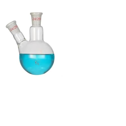 500ml 14/23 19/26 24/29 29/32 Central/Branch Joint 2-Neck Round Bottom Lab Glass Boiling Flask - Perfect for Experiments and Distillation(19-26 and 14-23)