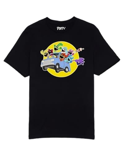 Poppy Playtime Smiling Critters Graphic T-Shirt - Smiling Critters (Black), Small