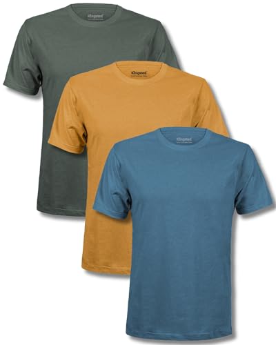 Kingsted Men's T-Shirts - Royally Comfortable - Super Soft Cotton Blend - Short Sleeve Tagless Crewneck - Plain Colored Classic Tees (3 Pack, Royal, Large)