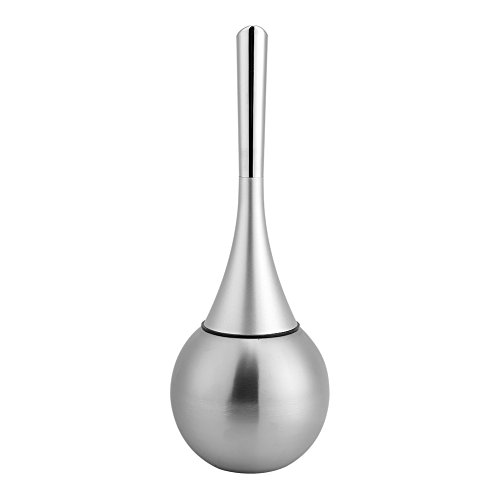 Creative European Wash Toilet Brush Set, Compact Bathroom Toilet Bowl Brush, Stainless Steel Base, Silver