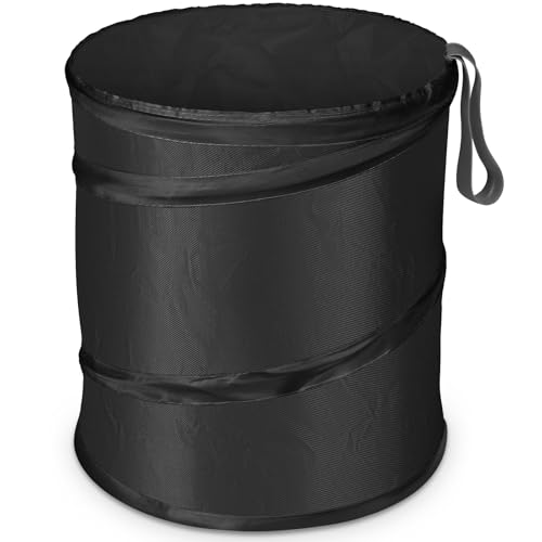 Kincown Car Trash Can, Large-Sized Pop-up Car Trash Bin, Collapsible Car Garbage Can, Car Trash Bag with Elastic Band Hanging, Double-Layer Washable Trash Can for Car, Car Waste Basket with Velcro