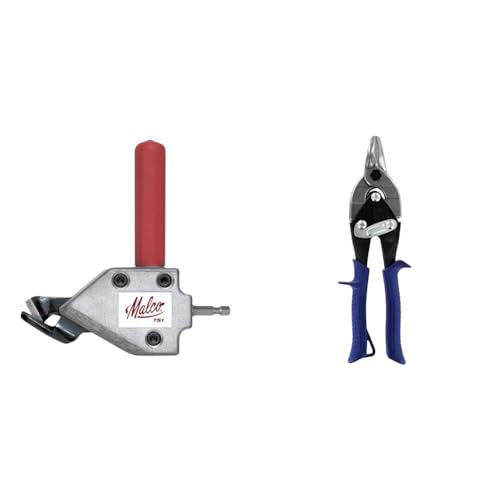 Malco TS1 Turbo Shear 20 Gauge Sheet Metal Cutting Attachment Bundle with MIDWEST MWT-6716B Bulldog Aviation Tin Snips