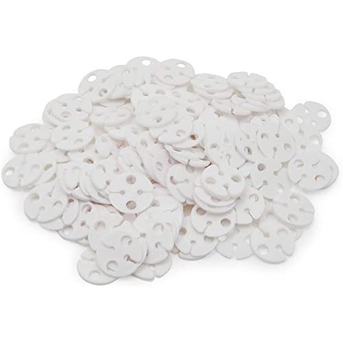 Okuna Outpost 200 Pack White Plastic Balloon Clips for Sealing - 1 Inch Round Balloon Clips for Balloon Stand