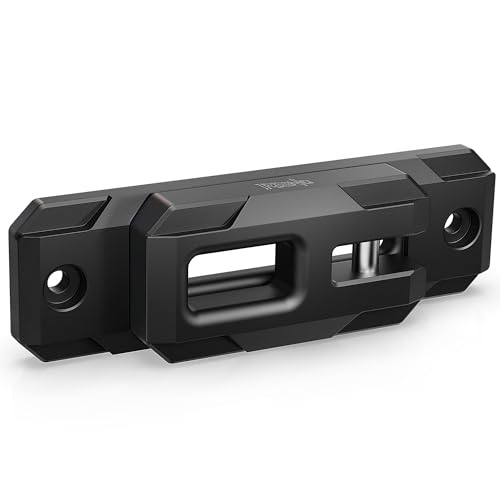 RENO Winch Shackle with Fairlead, Aluminum Hawse Fairlead with Winch Shackle Fit for Synthetic Rope 30,000 lbs Compatible with Off Road SUV Truck Off-Road Vehicle Towing Recovery (Black, 1 Pack)
