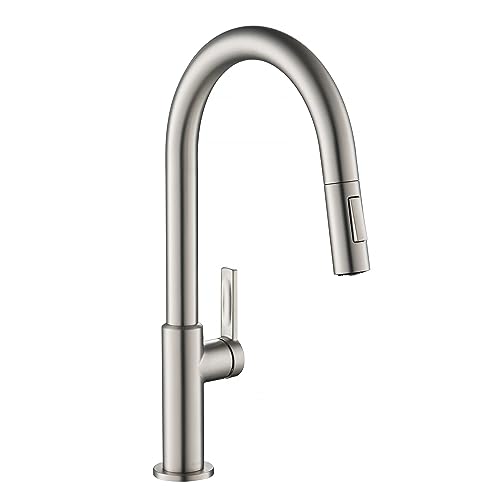 KRAUS Oletto Single Handle Pull Down Kitchen Faucet in Spot Free Stainless Steel, KPF-2820SFS