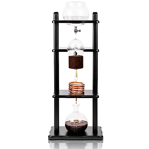 Hemli Cold Drip Coffee Maker, Cold Brew Coffee Tower, Slow Drip Japanese Cold Brew Maker, 32 oz, Cold Brew Drip, Ice Coffee Tower (ICT2), Black