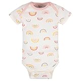 Gerber Baby Girl's 8-Pack Short Sleeve Onesies Bodysuits, Golden Floral, 3-6 Months