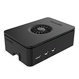 CanaKit Pi 5 Case for Raspberry Pi 5 with MEGA Heat Sink and Active Cooling - Turbine Black