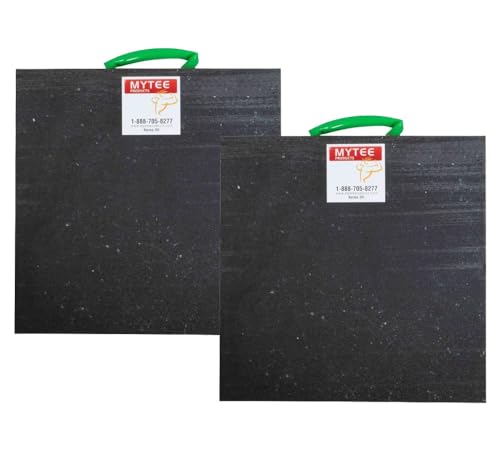 Mytee Products Medium Outrigger Pad 18" x 18" x 1.5" Thick for Crane, Wrecker, Tow Truck, Service Truck - Black (2 Pack)
